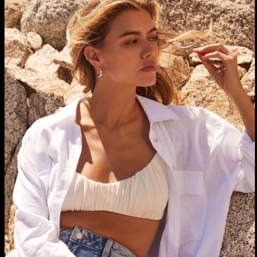 Dynamite Ruched Bralette Sea Salt